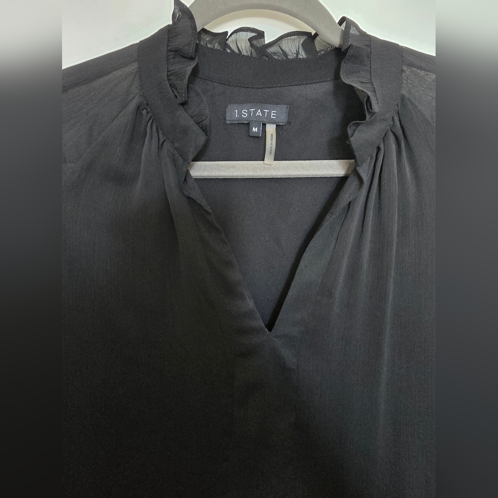 Elegant Black Chiffon Dress - Picture 3 of 8